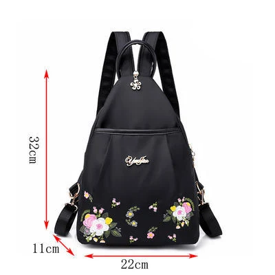 Mochila Oxford Bordada Feminina Versátil, Combina com Tudo, Ideal para Dia a Dia e Viagens, Design Elegante e Confortável, Amplo Espaço Interno. — foto 3