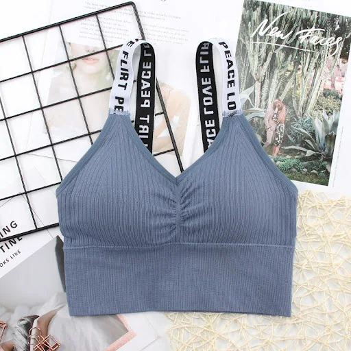Title 3, Letter Wide Strap Tube Top Seamless Thread Beau...