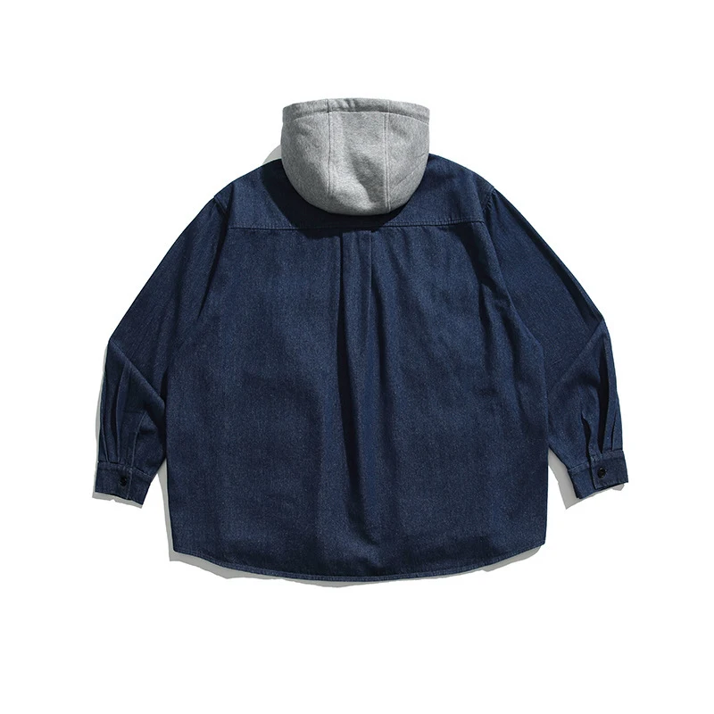Jaqueta com capuz decorativa de bolso tridimensional retrô, perfeita para um visual estiloso e prático. Conforto e design vintage se encontram. — foto 10