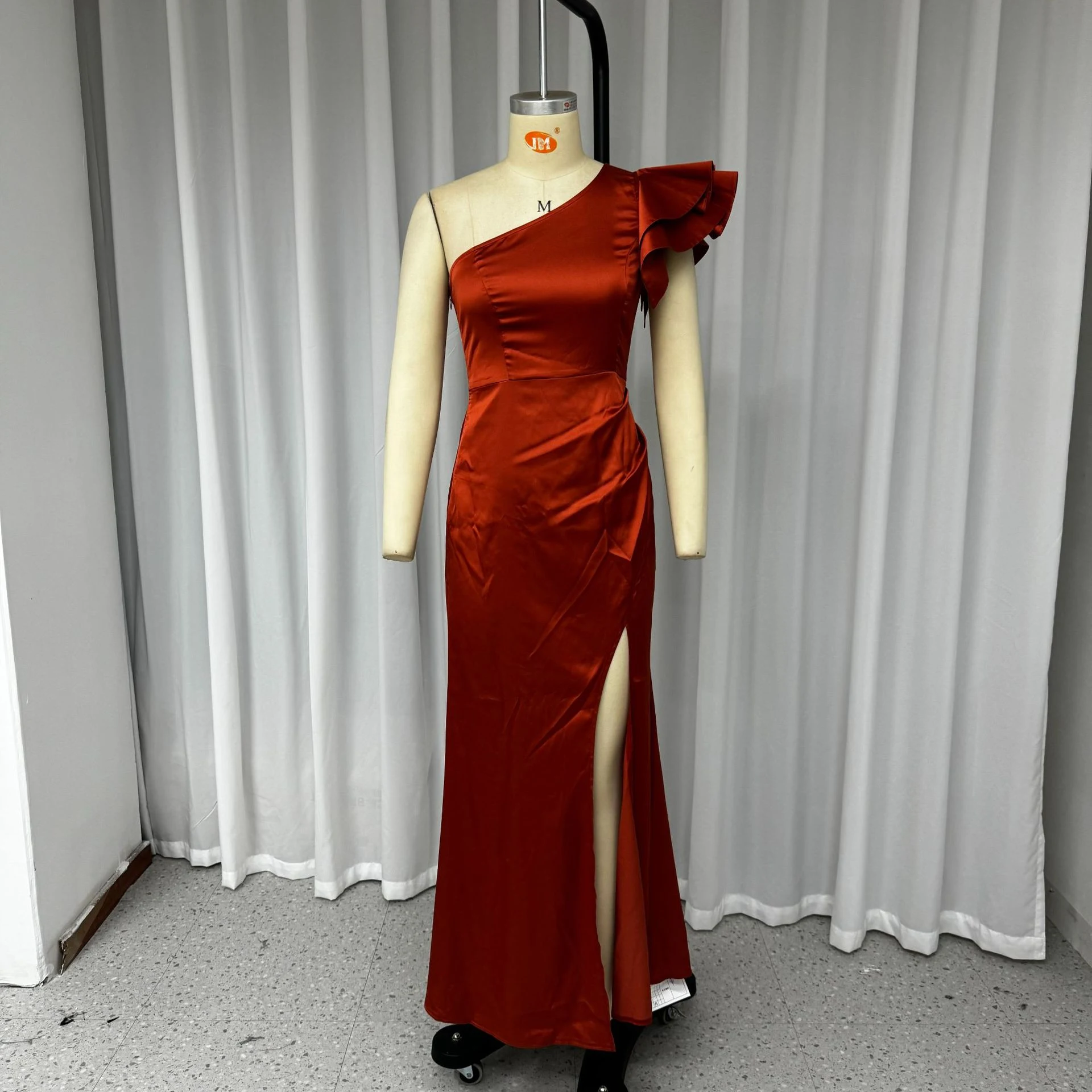 Title 2, Womens Off-shoulder Elegant Silk Satin Split D...