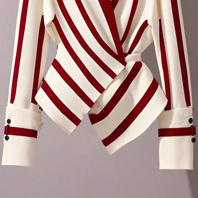Title 7, High-end Long-sleeved Striped Shirt