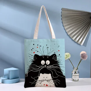 Jogo americano de algodão e linho com estampa de gato fofo, estilo ocidental. Fornecimento direto de fábrica para sua mesa. Atacado disponível. — foto 3