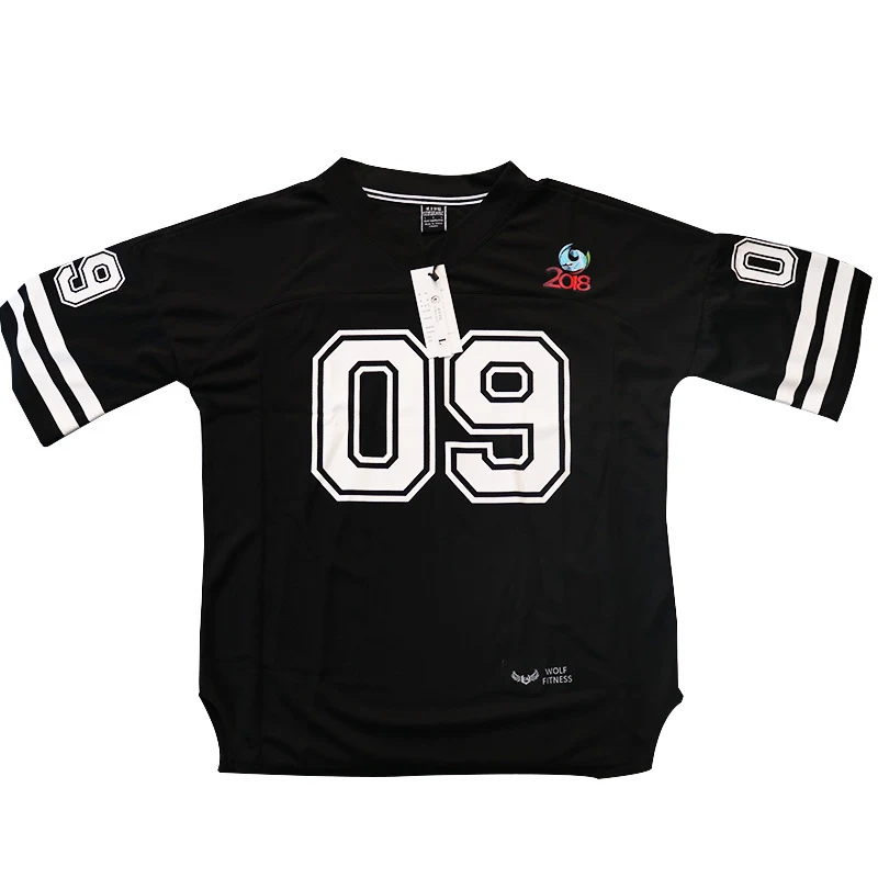Camiseta de tamanho grande masculina roupas de verão de malha de verão de futebol de basquete — foto 1