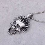 Pingente Punk de Aço Inoxidável Caveira Retro Hip Hop Fantasma. Um acessório estiloso e resistente para expressar sua atitude e personalidade. — foto 4