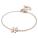 Pulseira de aço inoxidável com padrão floral simples, ideal para um toque de elegância natural, durável e perfeita para uso diário. — foto 4