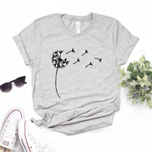 Title 2, Dandelion Print Short-Sleeved T-shirt for ultim...
