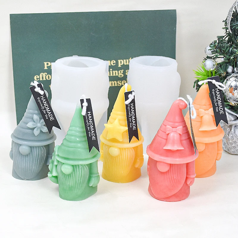 Faceless Santa Claus Aromatherapy Candle Silicone Mold Craft unique scented Christmas candles for gifts or home decor. E — photo 9