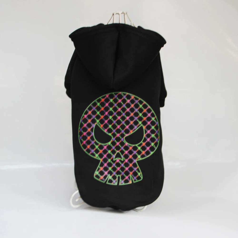 Halloween pet clothes featuring skull print, cotton dog ghost day coat. A spooky and comfortable costume for your furry — photo 5
