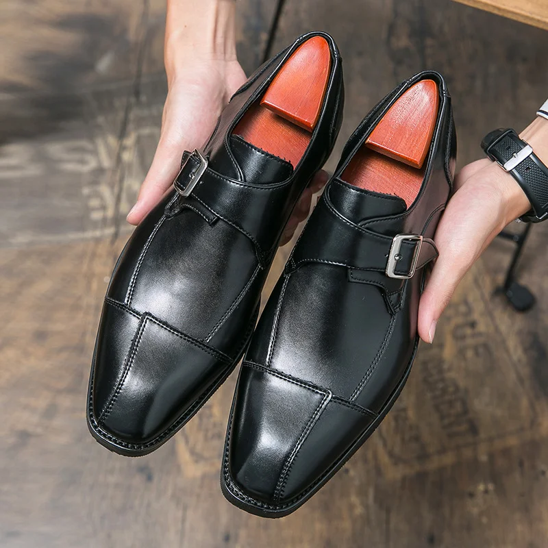 Title 3, Męskie skórzane buty casualowe w stylu brytyjsk...