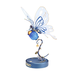 Robotime ROKR Borboleta DIY Quebra-cabeça 3D Mecânico Brinquedos Presentes Asas Biônicas Douradas Iluminação Rosa Requintada — foto 5
