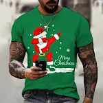 Camiseta 3D de Natal masculina, manga curta com estampa digital, ideal para celebrar as festas com conforto e estilo, um presente perfeito. — foto 8