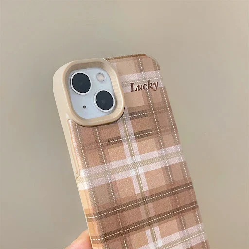 Title 6, iPhone 12 13 Pro Lambskin Plaid 14 Pro Max Phon...