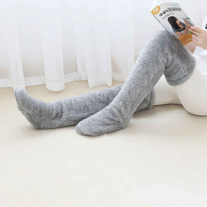 Title 5, Over Knee High Fuzzy Long Socks Winter Warm Col...