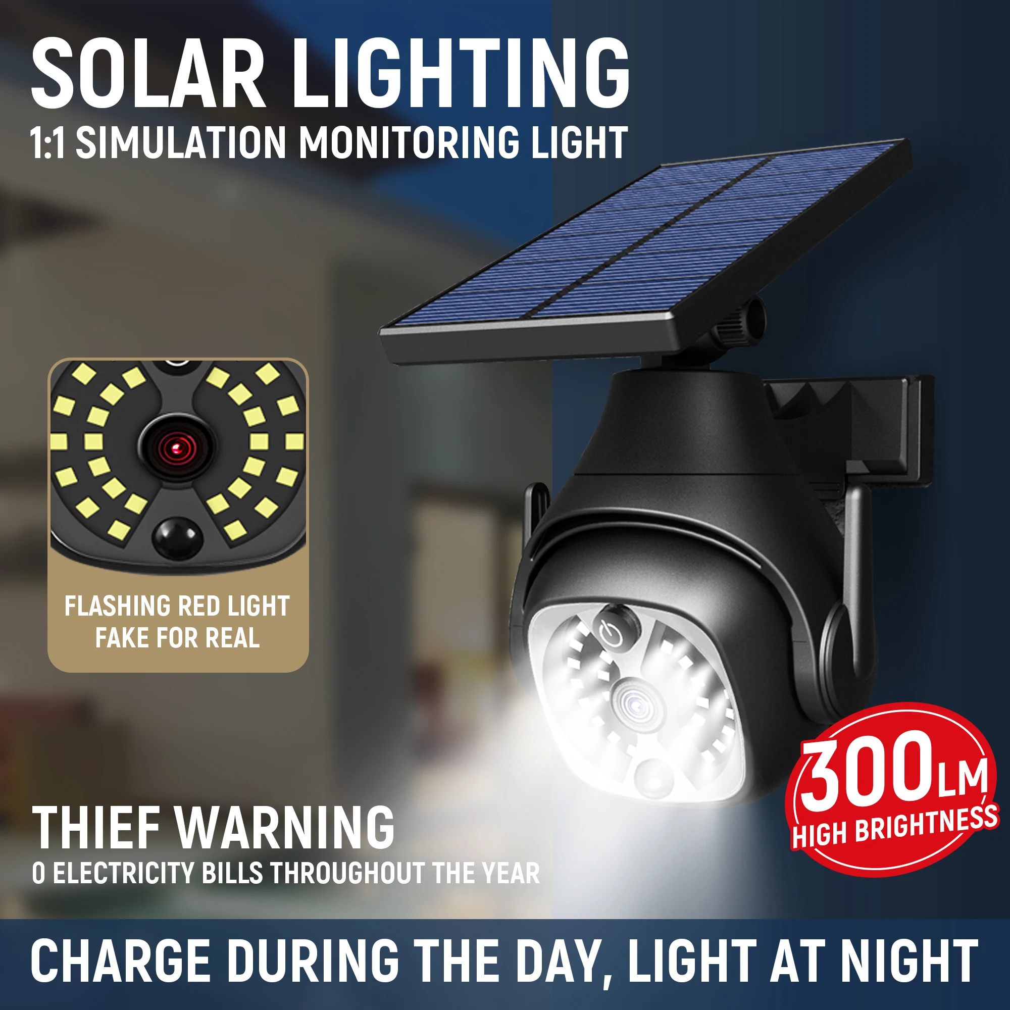 Luminárias solares para pátio externo com sensor humano e à prova d'água. Iluminação residencial e de rua eficiente e sustentável. — foto 1