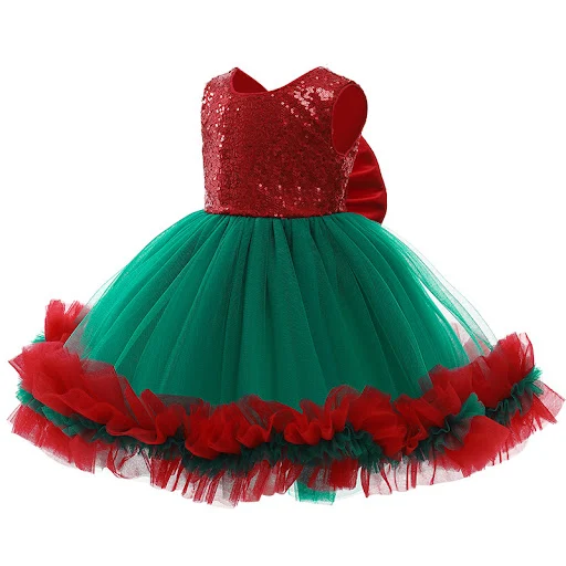 Title 5, Vestido infantil saia de lantejoulas de Natal c...