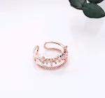 Anel feminino de camada dupla com folha de zircônia micro-incrustada, personalidade cheia de diamantes quebrados, sobreposto e estiloso. — foto 4