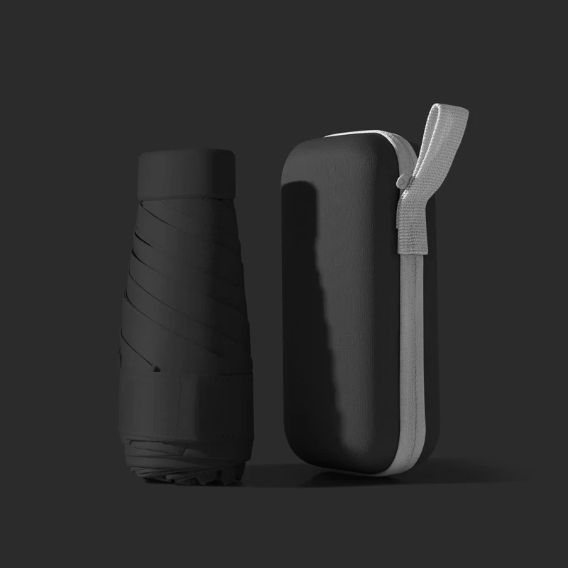 Ultra-light six-fold flat capsule sun protection umbrella. Compact, portable sun and rain protection, perfect for travel — photo 16
