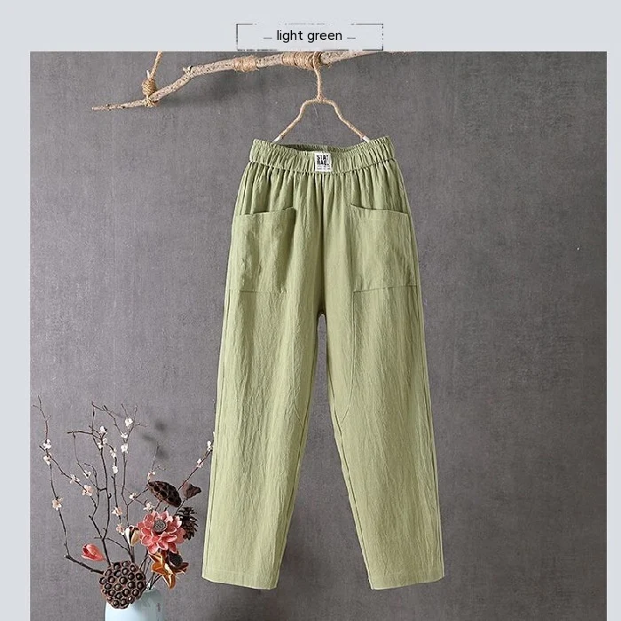 Women's Cotton and Linen Casual Pants Breathable and comfortable Perfect for everyday wear and summer Relaxed fit and ve — photo 12