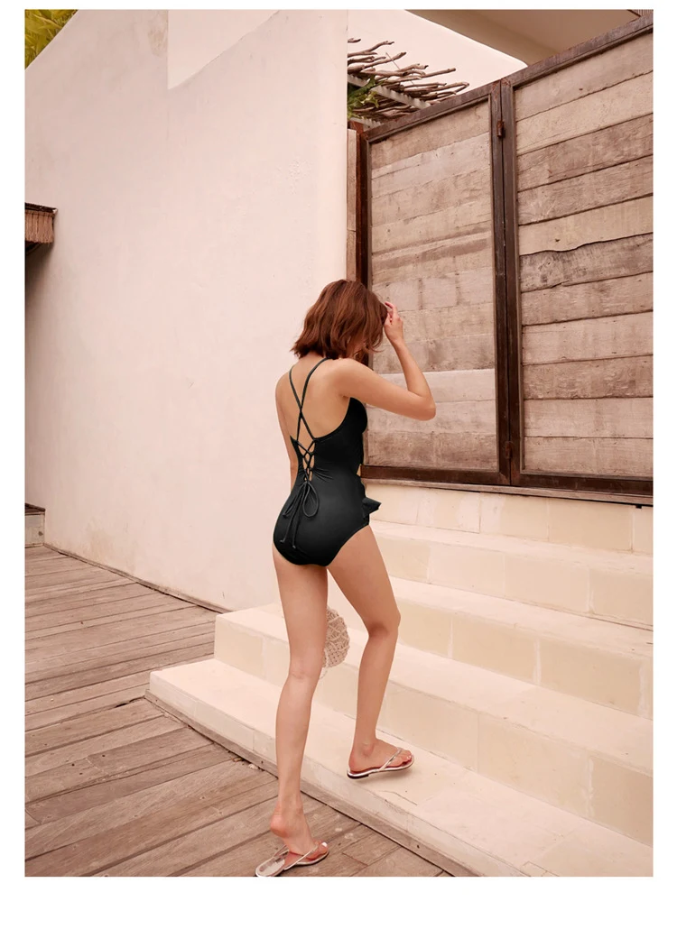High waist badpak met strik voor warmwaterbronnen, combineert comfort en stijl, perfect om te ontspannen en er geweldig uit te zien. — foto 2