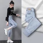 Pantalones Carrot Daddy de talle alto con cintura elástica, sueltos y rectos, ideales para comodidad y estilo diario. — foto 1