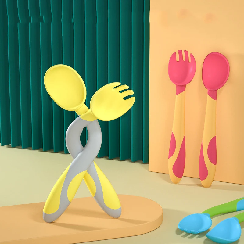 Conjunto de Talheres Infantil Garfo Colher Twist Colher de Treinamento para Bebê Promove Alimentação Autônoma e Segura. — foto 10