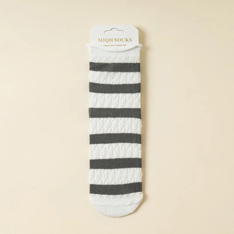 Elastic Kanekalon Striped Bunching Socks Women's Mid-calf Ins Breathable Mesh Loose Confinement Socks — photo 9