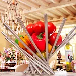 Stainless Steel Rotating Fruit Plate for Home, Living Room and Hotel, Household Rotating Fruit Basket, Stylish and Pract — photo 1