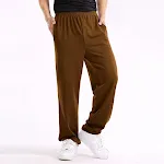 Men's Casual Trousers Home Straight Sweater Solid Color Loose Fit Comfortable and Relaxed Style Perfect for Lounging at — photo 6