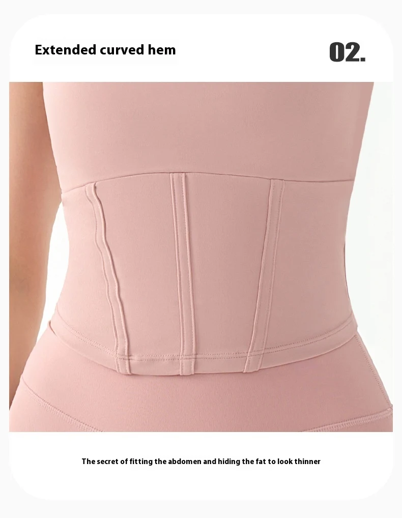 Title 9, Fake Two-piece Yoga Vest Female Semi-fixed Fish...