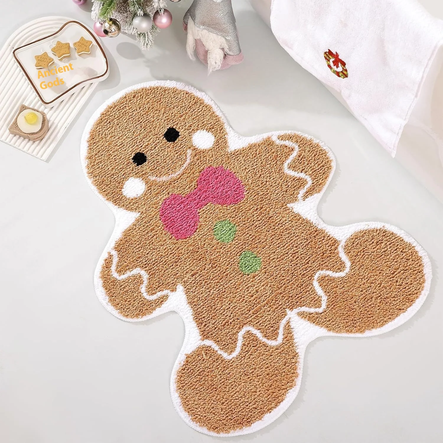 Title 8, Cartoon Christmas Tree Cashmere Carpet, Non-sli...
