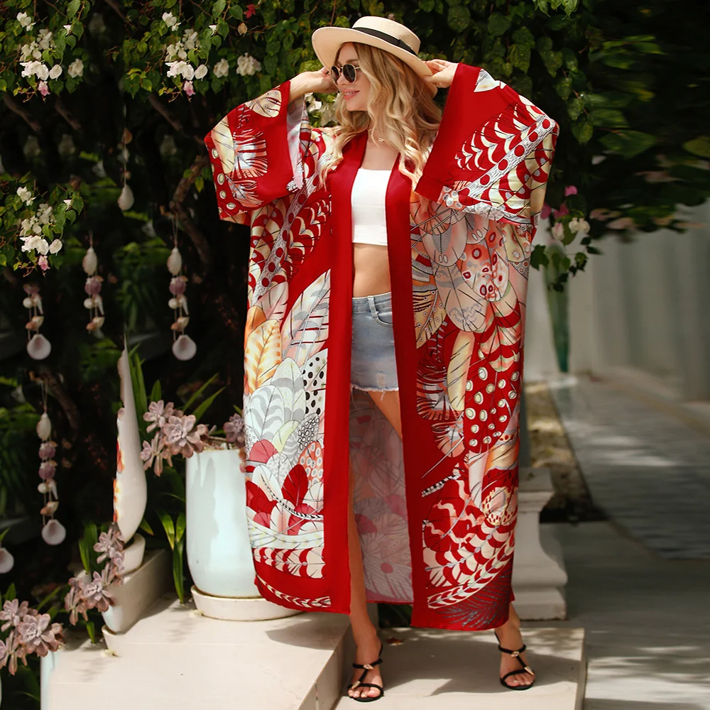 Vestido largo bohemio para mujer, estilo retro, cárdigan de manga larga, perfecto para un look elegante y casual, ideal para cualquier ocasión. — foto 6