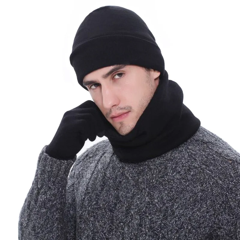 Winter men's hats, scarves, gloves, suits. Fashion knitting & velvet hats, scarves sets, 3 piece sets. Stay warm and sty — photo 4