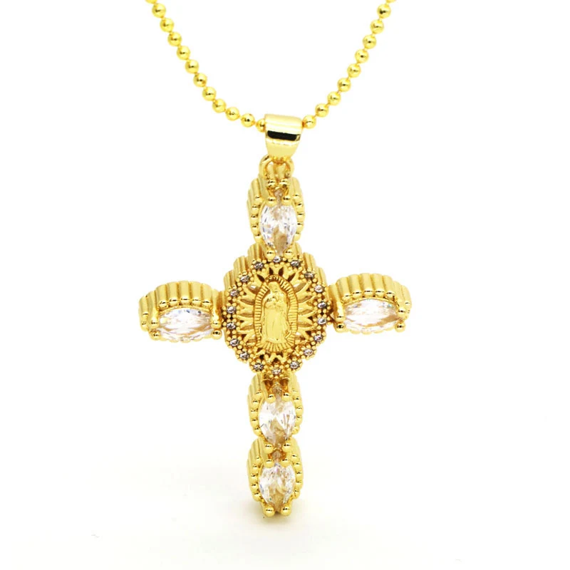 Colar Cruz de Zircônia Colorida para Mulheres. Adicione um toque de elegância e fé com este colar deslumbrante, perfeito para uso diário e ocasiões especiais. — foto 15