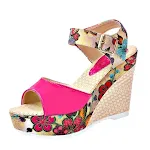 Women's Floral Bowknot Platform Wedge Sandals with High Heel. Stylish and comfortable, perfect for summer, offering heig — photo 3