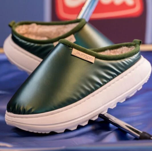 Glossy down cotton slippers for ultimate home comfort. Experience warmth and softness with every step, perfect for relax — photo 1