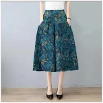 Slim fit, casual capri's met hoge taille, bedrukt en wijde pijpen, voor een stijlvolle en comfortabele look, perfect voor dagelijks gebruik — foto 5