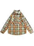 Camisa xadrez retrô com contraste de cores masculina e feminina Estilo vintage para um visual moderno Confortável e perfeita para diversas ocasiões — foto 10