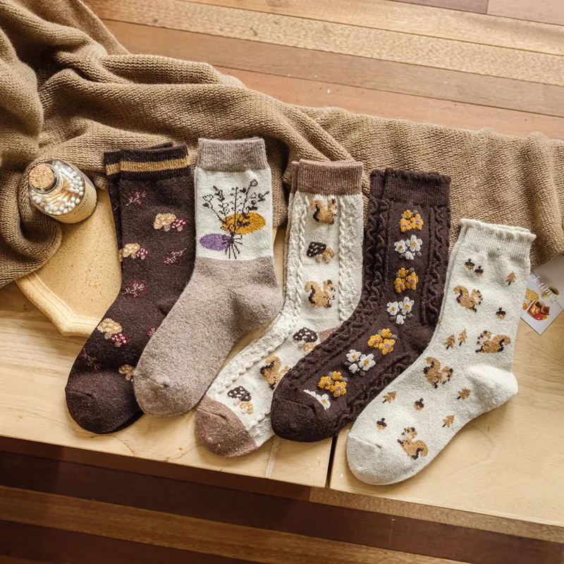 Title 1, Sen Series Wool Socks New Style Thickened Retro...