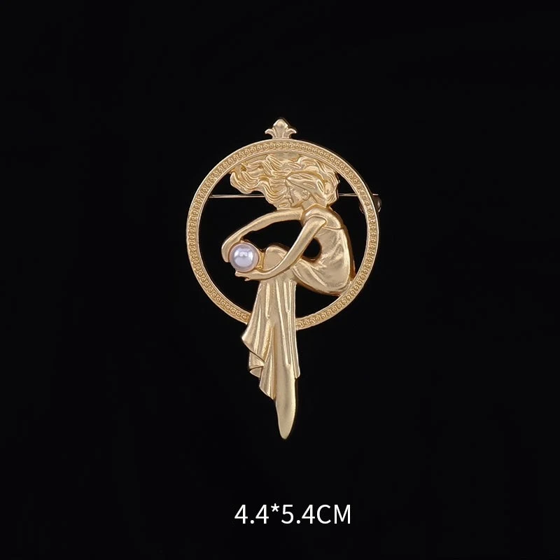 Spilla Angelo Retro Oro Opaco Anima Bella Un accessorio elegante che aggiunge un tocco celeste al tuo stile, perfetto per ogni occasione e outfit. — foto 1