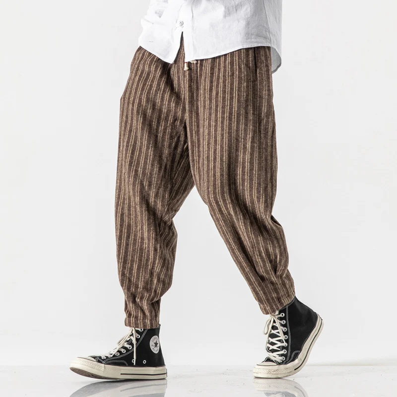 Title 5, Striped Wool And Fleece Thickened Loose Chinese...