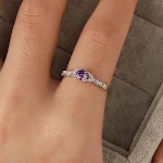 Anel Feminino de Luxo de Ametista Vento Joia Elegante para Mulheres Design Exclusivo Brilho e Sofisticação Presente Perfeito para Expressar Estilo — foto 3