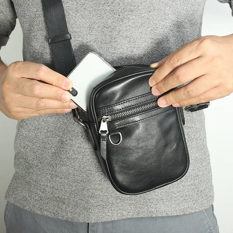 Title 5, Nova bolsa de peito de couro masculina, moderna...
