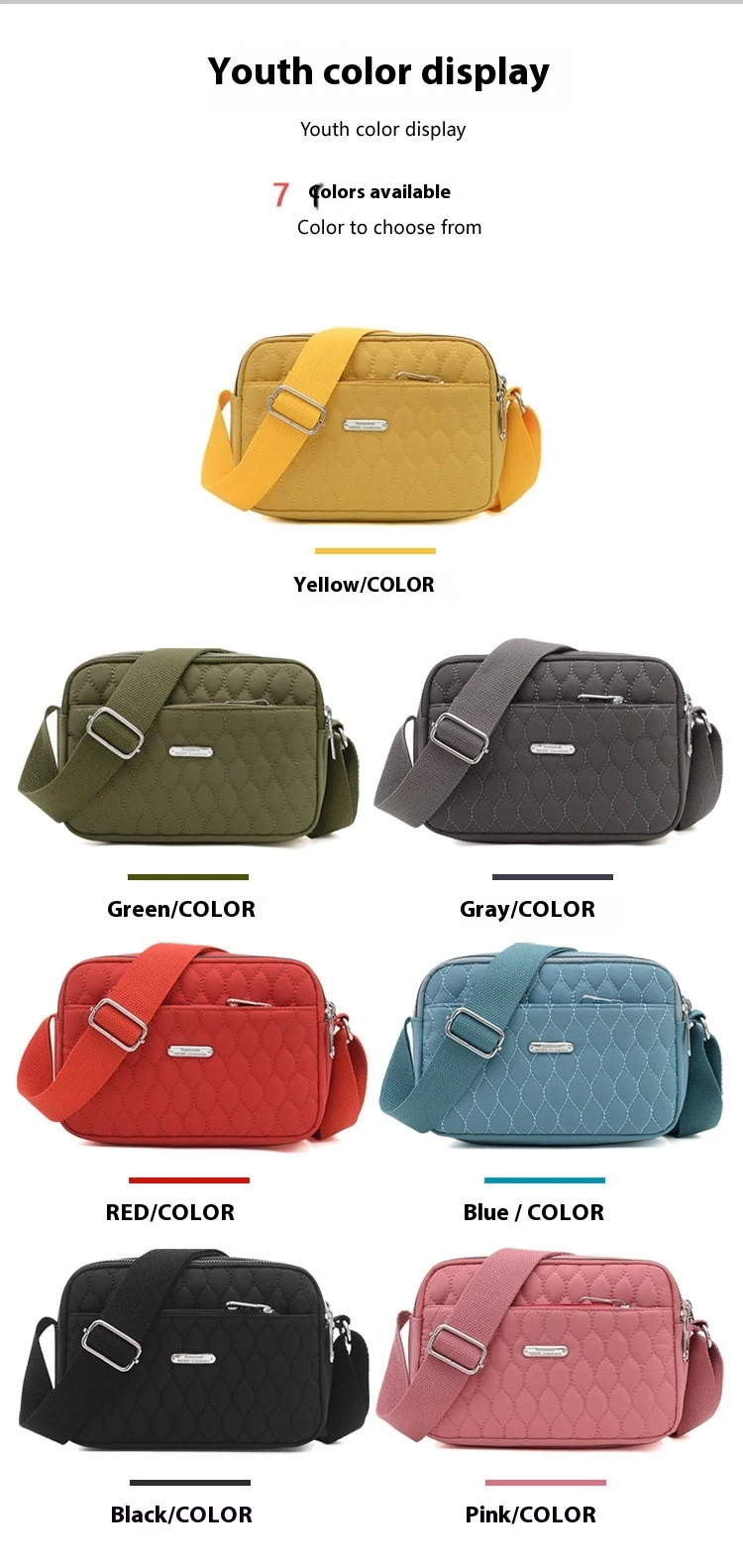 Title 8, Rhombus Creative Fashion Solid Color Large Capa...