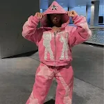 Cardigã com capuz Y2g estilo Hip Hop para homens, jaqueta moderna e com personalidade, perfeita para um visual urbano, confortável e estiloso — foto 4