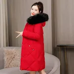 Red black fur collar