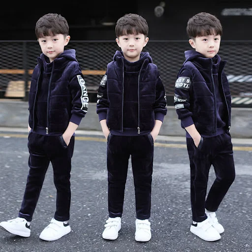Title 5, Traje de tres piezas para niño más terciopelo g...