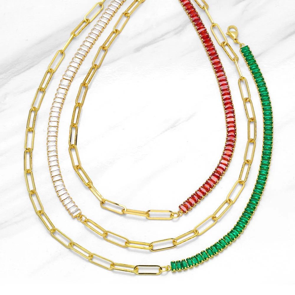 Corrente de clavícula simples de zircônia com toque de luxo especial e leve, ideal para realçar seu pescoço com elegância. — foto 2