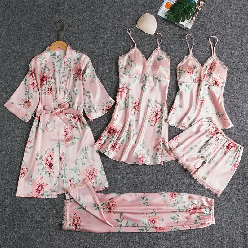 Women's Summer Ice Silk Pajamas with Chest Pad. Experience cool comfort for warm nights. Perfect for a restful sleep. Li — photo 36
