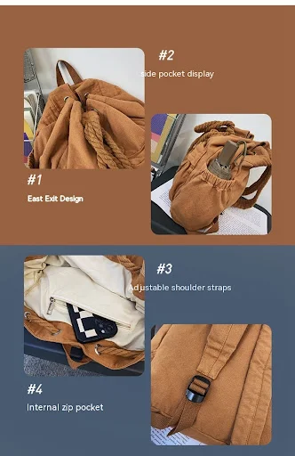 Title 2, Mochila de lona com cordão, simples para viagen...