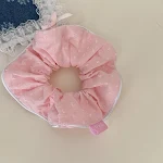 Anel de cabelo doce floral xadrez, grande intestino, listrado, corda de cabelo, acessórios de cabelo para um visual charmoso e elegante. — foto 3